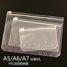 Load image into Gallery viewer, Transparent loose leaf binder loose strap loose leaf inner core A6 A7 note book journal a5 planner office supplies