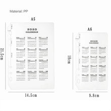 Load image into Gallery viewer, Transparent loose leaf binder loose strap loose leaf inner core  A6 A7 note book journal a5 planner office supplies
