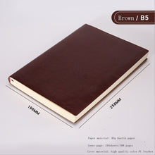 Load image into Gallery viewer, Soft Business Leather Diary Notebook A6 A5 B5 Pu Travelers Journal Thicken School Office Meeting Record Notepad Handbook
